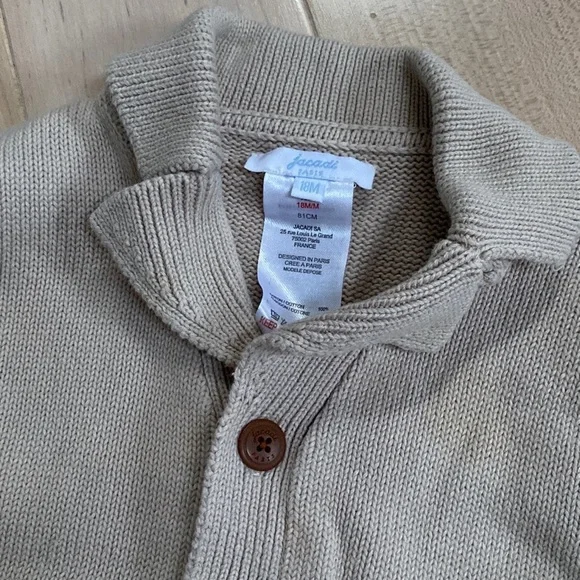 Jacadi beige soft knit cardigan jacket